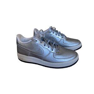 Nike Air Force 1 Metallic Silver Sneakers Size 7